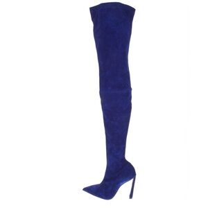 Christian Louboutin condora Elegant Royal Blue Over-the-Knee Boots 41